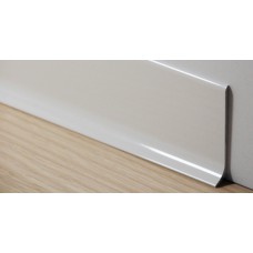 Aluminium plint 10 x 60 mm gepolijst glanzend wit (Lengte 2,00 Mtr)
